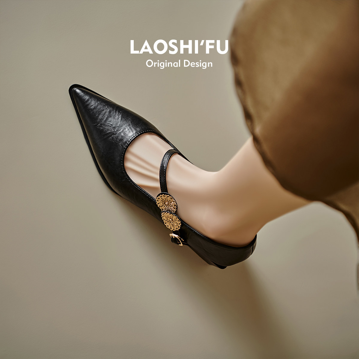 羊皮版！法式尖头粗跟玛丽珍单鞋女春新款复古不累脚小皮鞋高跟鞋