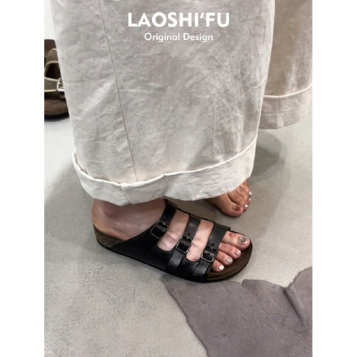 2026夏季皮带扣平底罗马凉拖鞋女
