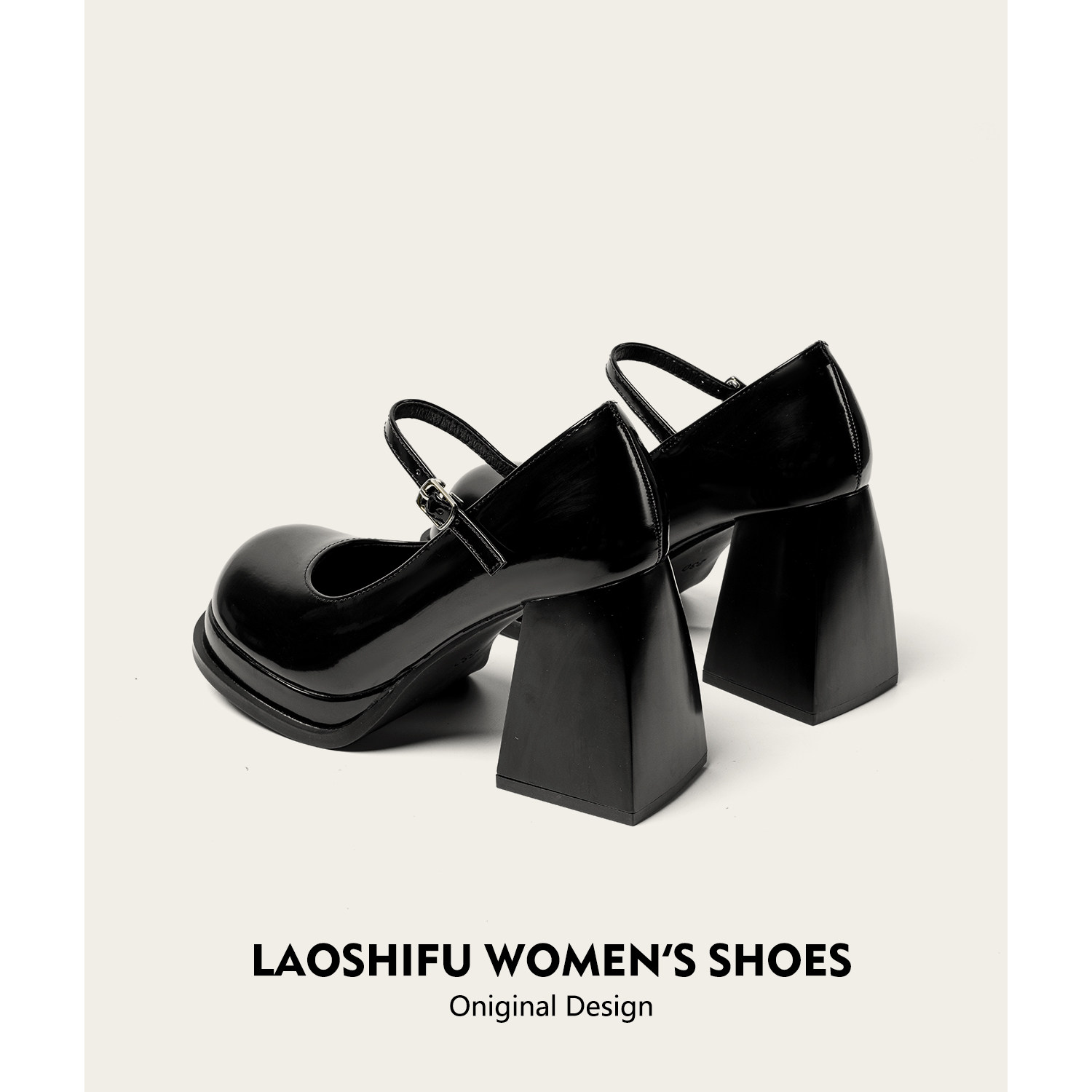 老师傅手工定制真皮玛丽珍鞋女新款粗跟单鞋复古黑色小皮鞋高跟鞋