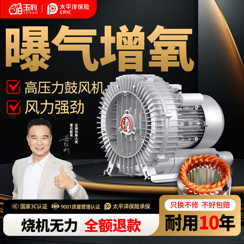 大功率高压漩涡风机强力工业鼓风机旋涡式气泵罗茨涡轮鱼塘增氧机
