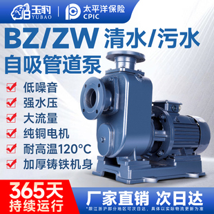 ZW污水泥浆农用大流量BZ自吸泵离心泵抽水泵380V家用化粪池清水