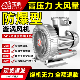 气泵 防爆漩涡风机增氧罗茨涡轮380V大功率强力吸工业鼓风机旋涡式