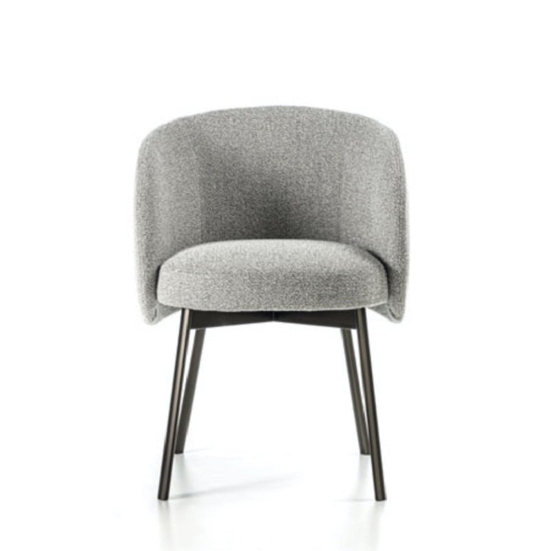 简艺北欧简约单人餐椅布艺扶手餐厅椅书椅 hug armchair frigerio