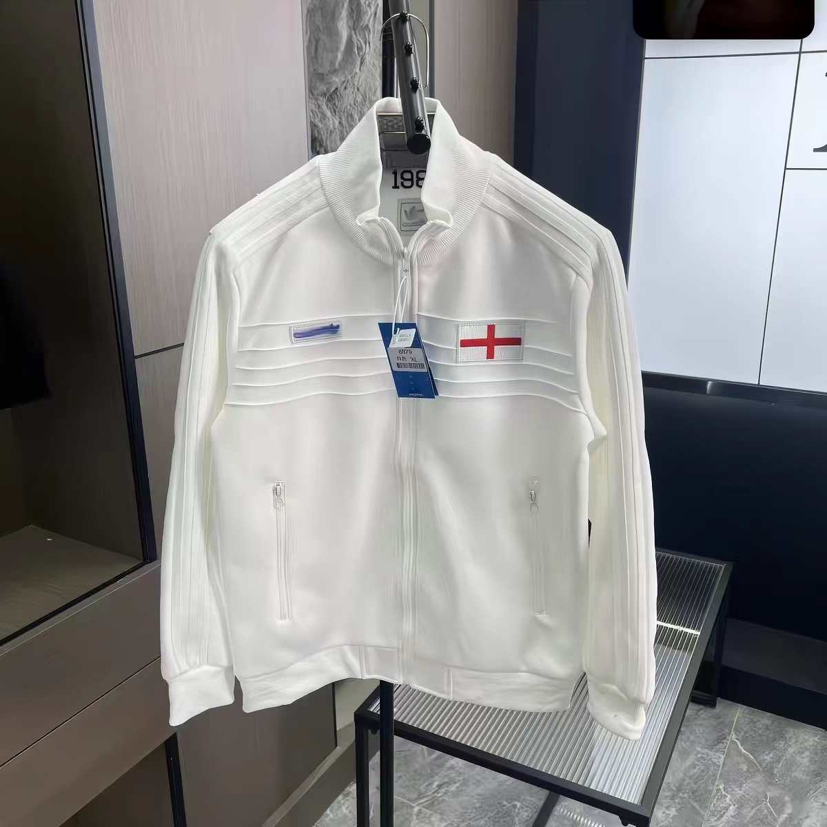 自主古着刺绣1982英格兰外套训练服cleanfit春秋男女休闲立领夹克