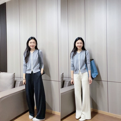 丽的城5329拉链连帽长袖针织开衫