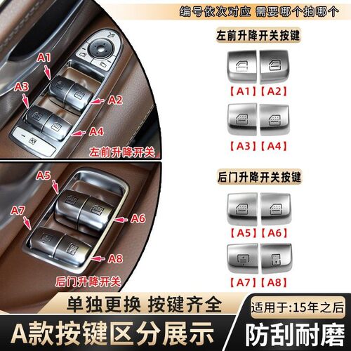 适奔驰E级玻璃按键升降开关E200E250E300l后门尾盖车窗后备箱按钮