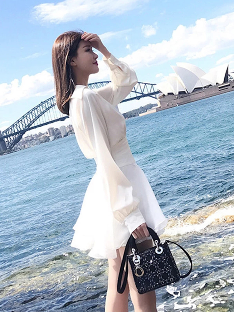 (用5元券)2019年新款初秋装网红甜美森系超仙女气质收腰显瘦早秋款女装裙子