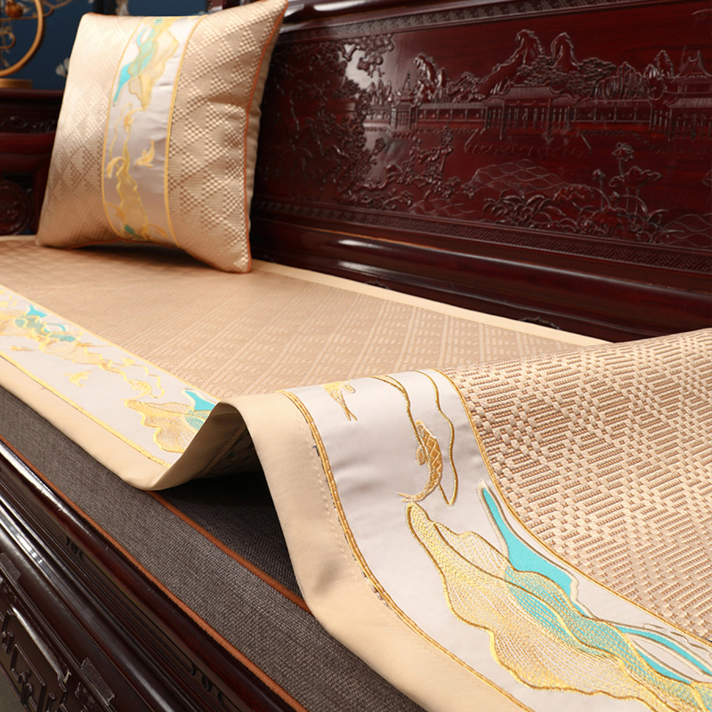 中式红木沙发坐垫夏季夏天款冰丝凉席凉垫透气实木沙发垫套罩定制-封面
