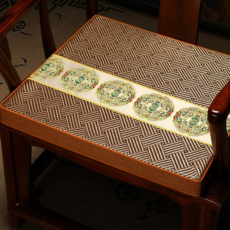 夏季沙发凉席坐垫中式椅子垫红木沙发垫冰藤夏天款圈椅太师椅座垫