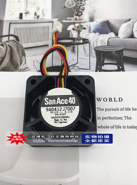 三洋9A0412J7D07 4015 12V 0.11A 4cm双滚珠散热风扇40*40*15mm