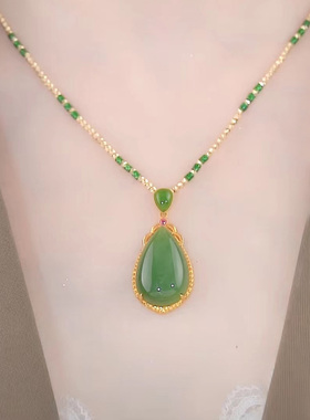 天然冰种玛瑙吊坠女款银项链