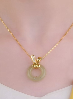 天然和田玉兔子吊坠礼物送女友