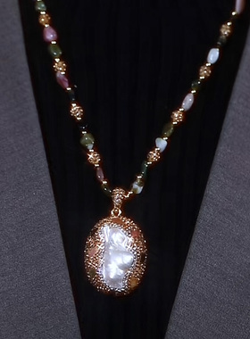 复古巴洛克天然珍珠项链