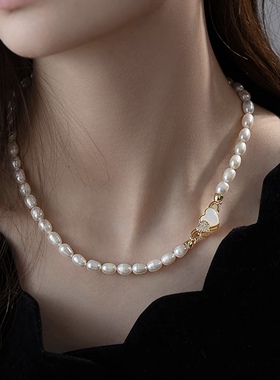 新款双爱心吊坠项链女款轻奢小众高级感锁骨链百搭毛衣链配饰挂件