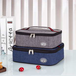 饭盒手提包学生饭盒袋大号大容量餐盒袋子方形保温袋便当包手提袋