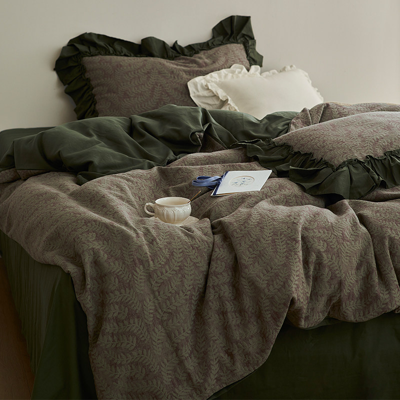 法式复古风全棉双层纱布四件套纯棉床单床笠被套2026新款100S床品,床上用品,床品套件/四件套/多件套,淘宝优惠券,粉丝福利购,淘宝优惠卷