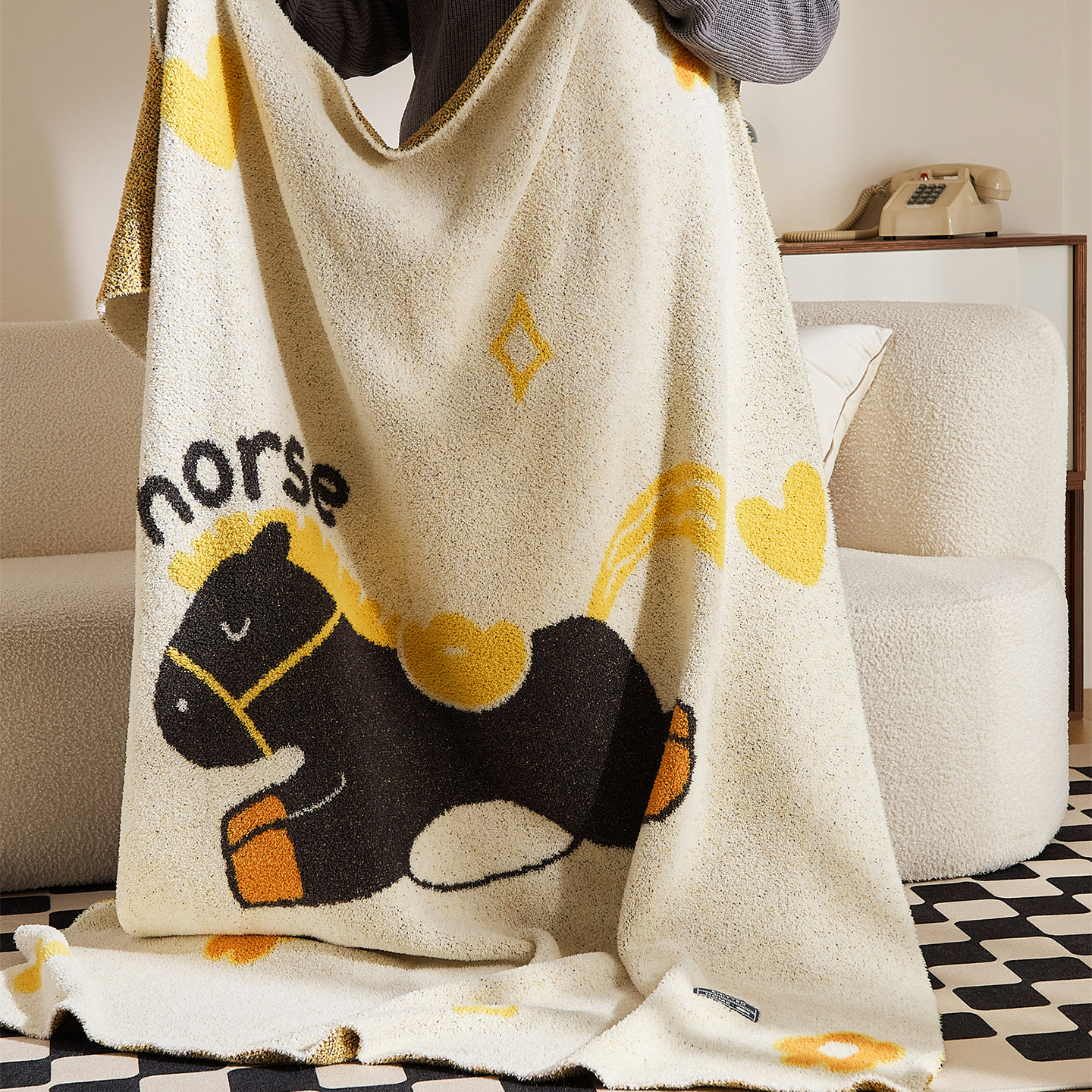 原创马年新年毯半边绒沙发盖毯礼物毯多功能空调毯休闲毯沙发巾,床上用品,休闲毯/毛毯/绒毯,淘宝优惠券,粉丝福利购,淘宝优惠卷