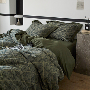 2026新款高级感全棉双层纱四件套纯棉床单床笠被套侘寂风床上床品