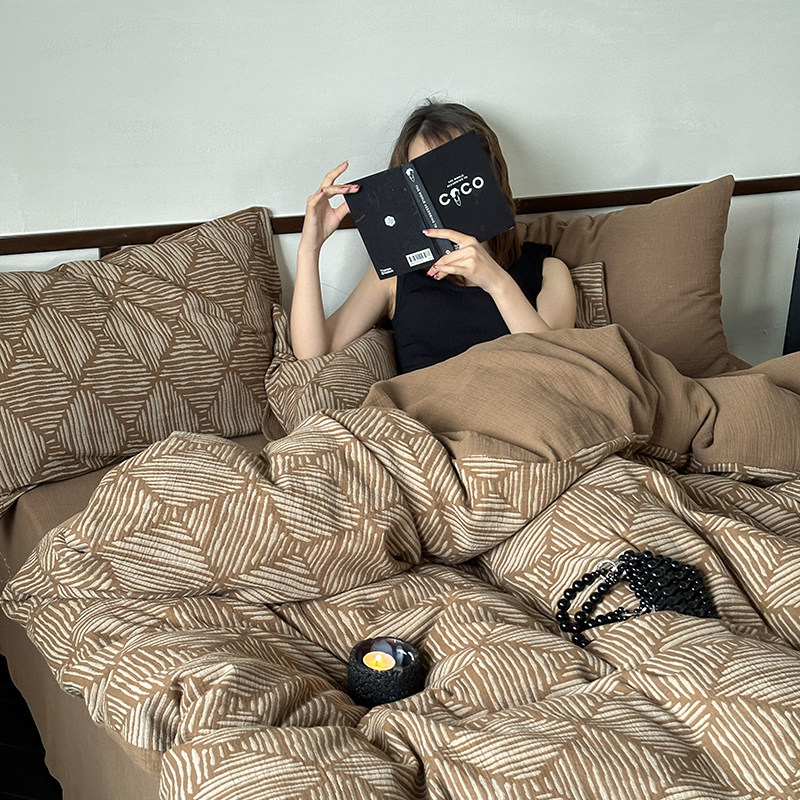 美拉德母婴A类双层纱提花四件套100全棉被套纯棉床单床笠床上用品,床上用品,床品套件/四件套/多件套,淘宝优惠券,粉丝福利购,淘宝优惠卷