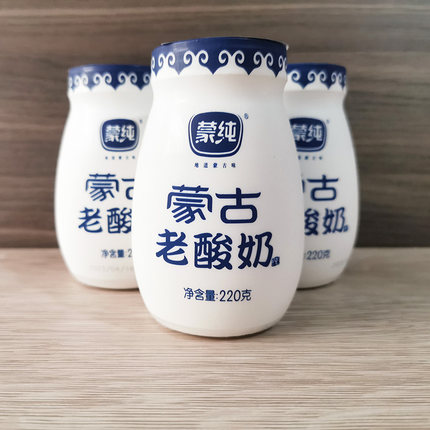 蒙纯蒙古老酸奶220g*6瓶整箱风味酸乳内蒙古生牛乳老酸奶低温原味