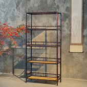 竹老表手工圆竹仿古格架中式 明式 红竹 筇竹 架格摆架展架 书架