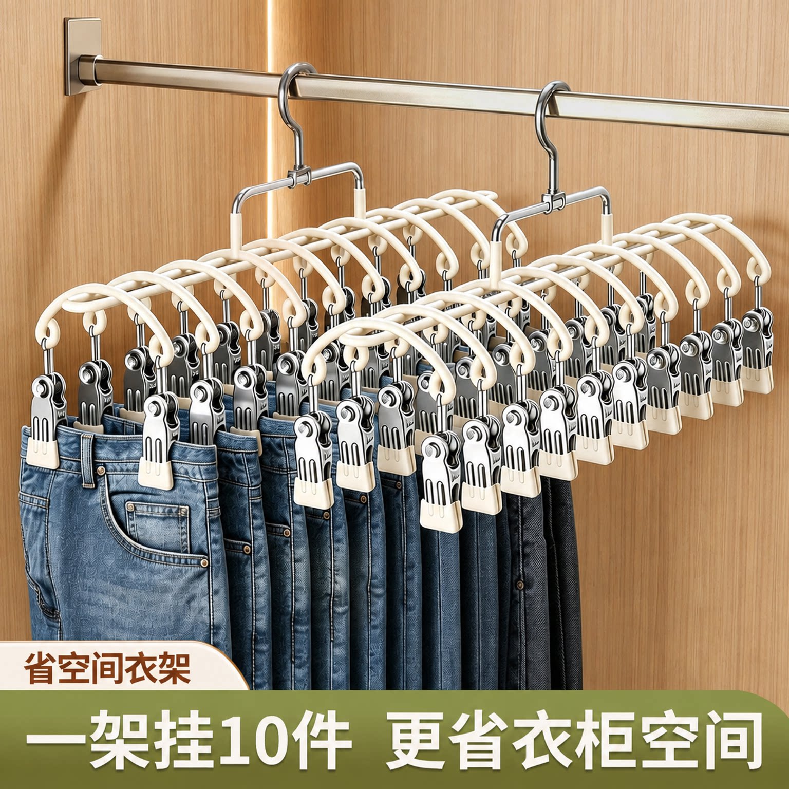 省空间衣架挂10条裤子