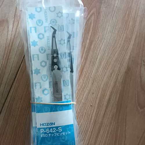 日本宝三HOZAN可换头防静电弯头镊子P-642-S，未(议价）