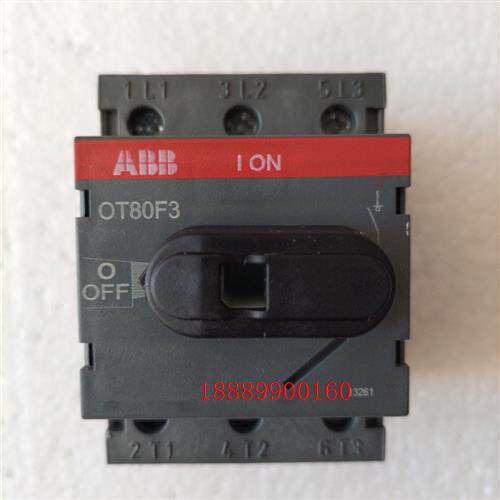 ABBOT隔离开关OT80F3,3P,80A,导轨安装;大