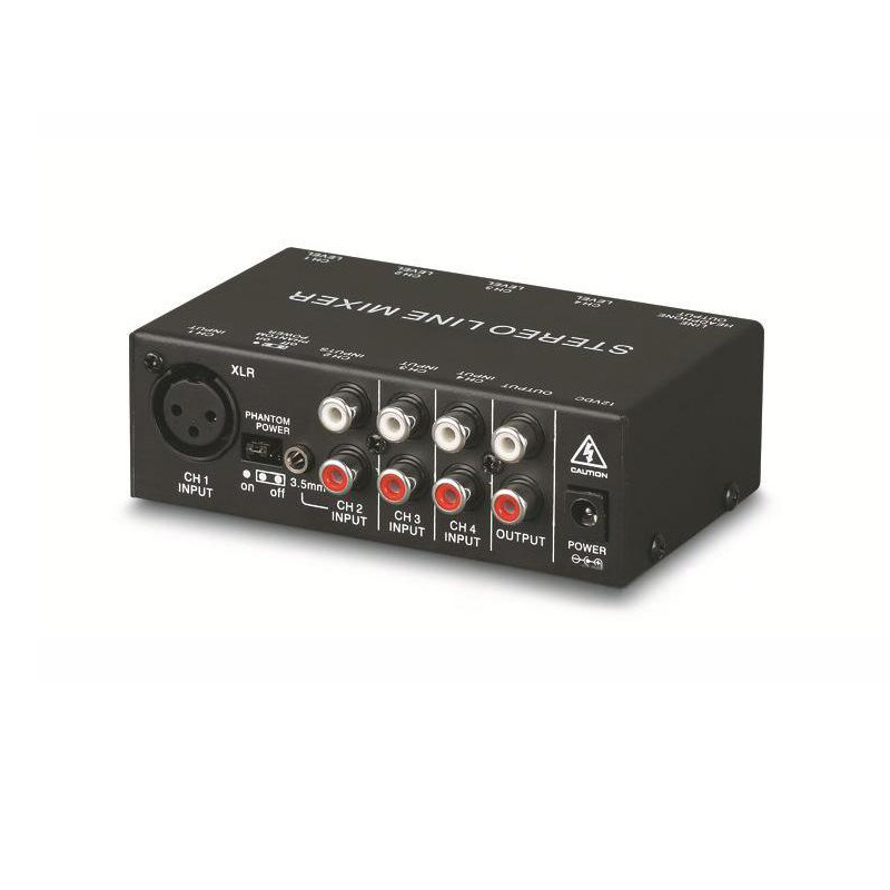 多通道混音器放大器带耳机监听 5通道立体声麦克风话筒混音器