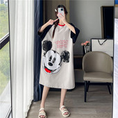220斤宽松卡通睡衣家居服 纯棉加肥加大码 夏季 睡裙女200斤夏天薄款