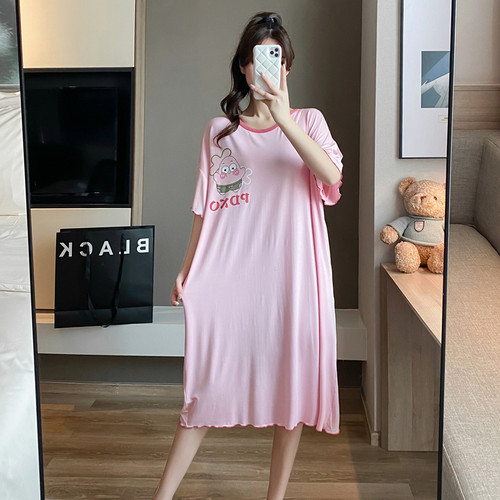 加大码200斤莫代尔睡裙女短袖