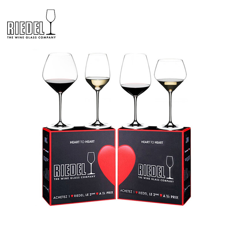 RIEDEL 奥地利进口RIEDEL水晶玻璃红酒杯高脚香槟杯心心相印爱心礼盒套装