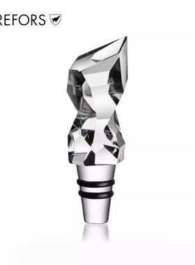 Orrefors 手工水晶玻璃 CARAT CITY红酒瓶塞 创意黑色酒塞子