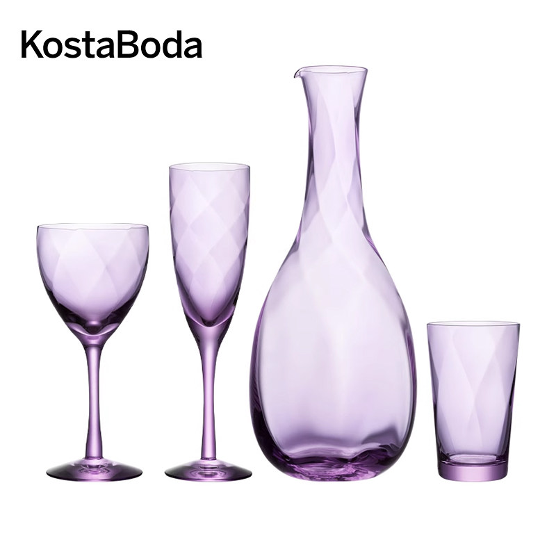 KOSTA BODA 进口水晶玻璃杯CHATEAU庄园紫色40周年款红酒香槟水杯