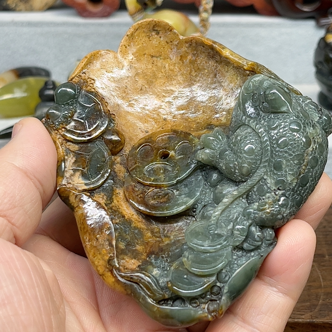 河磨玉砚台香插摆件