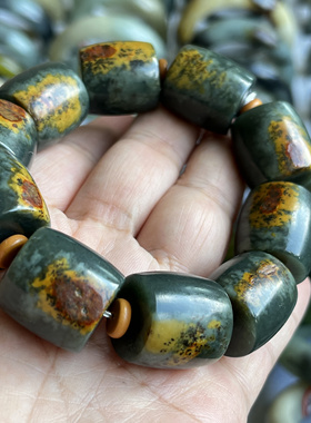 河磨玉大桶珠手串约20随机发货