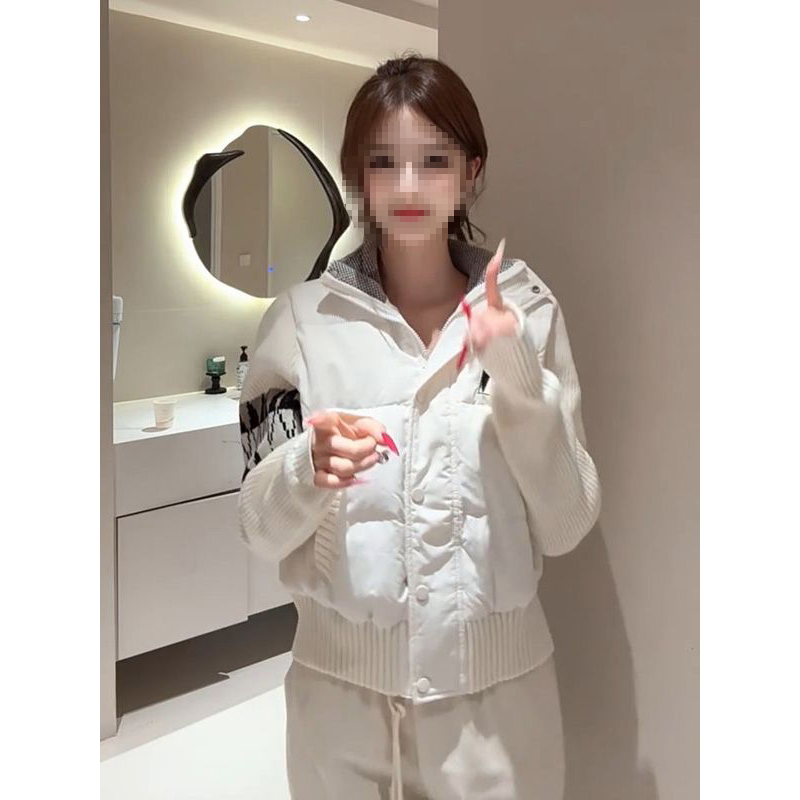 冬季针织拼接拉链面包服