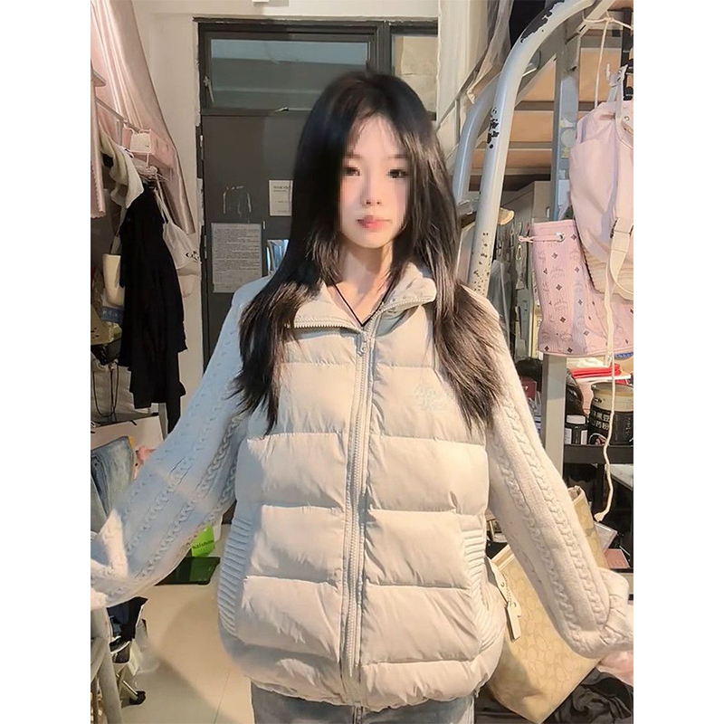 针织羽绒棉服立领加厚氛围感棉衣