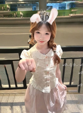 甜美风百搭夏季新款半身裙+显瘦千金风娃娃领上衣2025年夏季新款