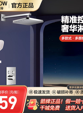 ARROW箭牌暗装入墙式花洒套装陶瓷阀芯精铜主体二功能恒温式顶喷