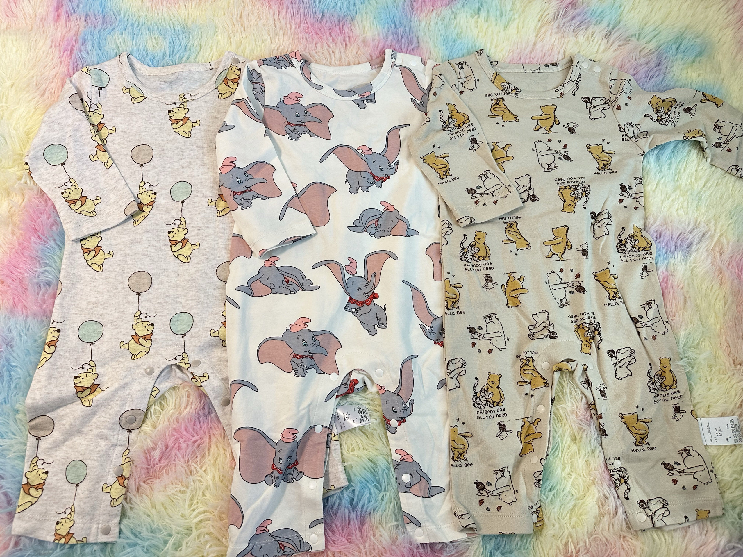 婴幼儿睡衣男女小飞象印花长袖可连身衣/爬服/哈衣