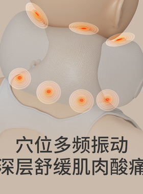 U型按摩枕热敷护颈仪充电式加热振动按摩枕便携式颈部颈椎按摩器