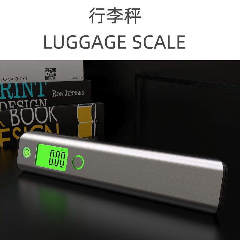 现货50kg行李秤带卷尺旅行箱包称重器便携快递电子秤不锈钢手提秤