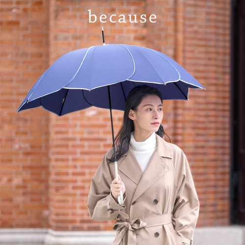 日本because花瓣晴雨伞轻便长柄
