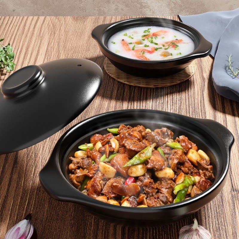 福字家用土陶防粘砂锅小锅米线陕西粗陶砂锅炖锅煲仔饭煲汤锅商用