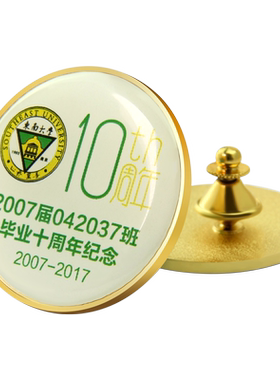 滴胶徽章定做金属胸章同学会司徽