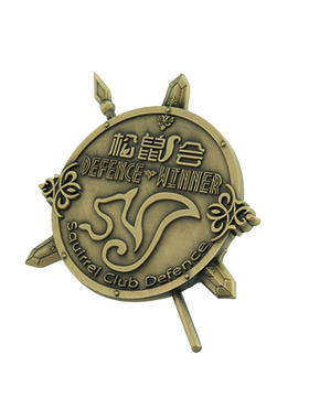 古铜色浮雕徽章定做松鼠纪念