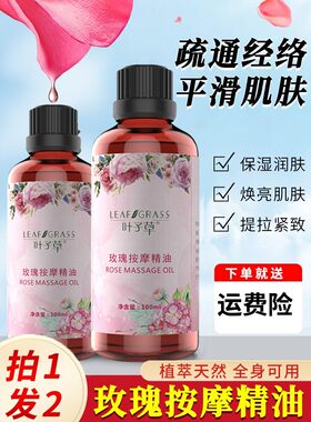 叶子草玫瑰精油身体按摩油开背全身免洗通经络面部提拉紧致脸部