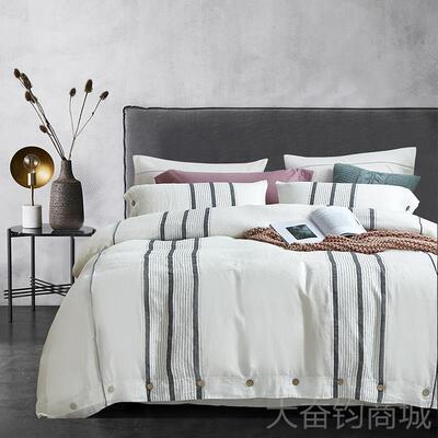 正品法进口白色亚麻四件套0北欧10%全纯亚麻被套棉麻床单床国上用