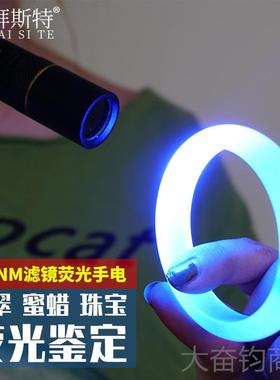 正品拜斯特35nm紫光手电筒强光5W灯琥珀蜜蜡玉石鉴定检钱6币荧剂